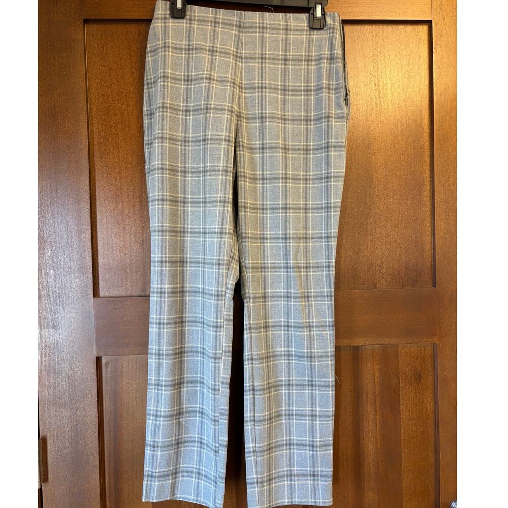 Nine West Plaid Side Zip Skinny Pants, Size 8